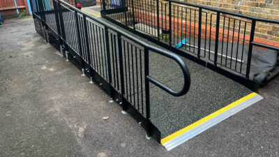 Image shows a rubber crumb modular ramp surface finish