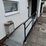 image shows a modular ramp installed into a narrow space